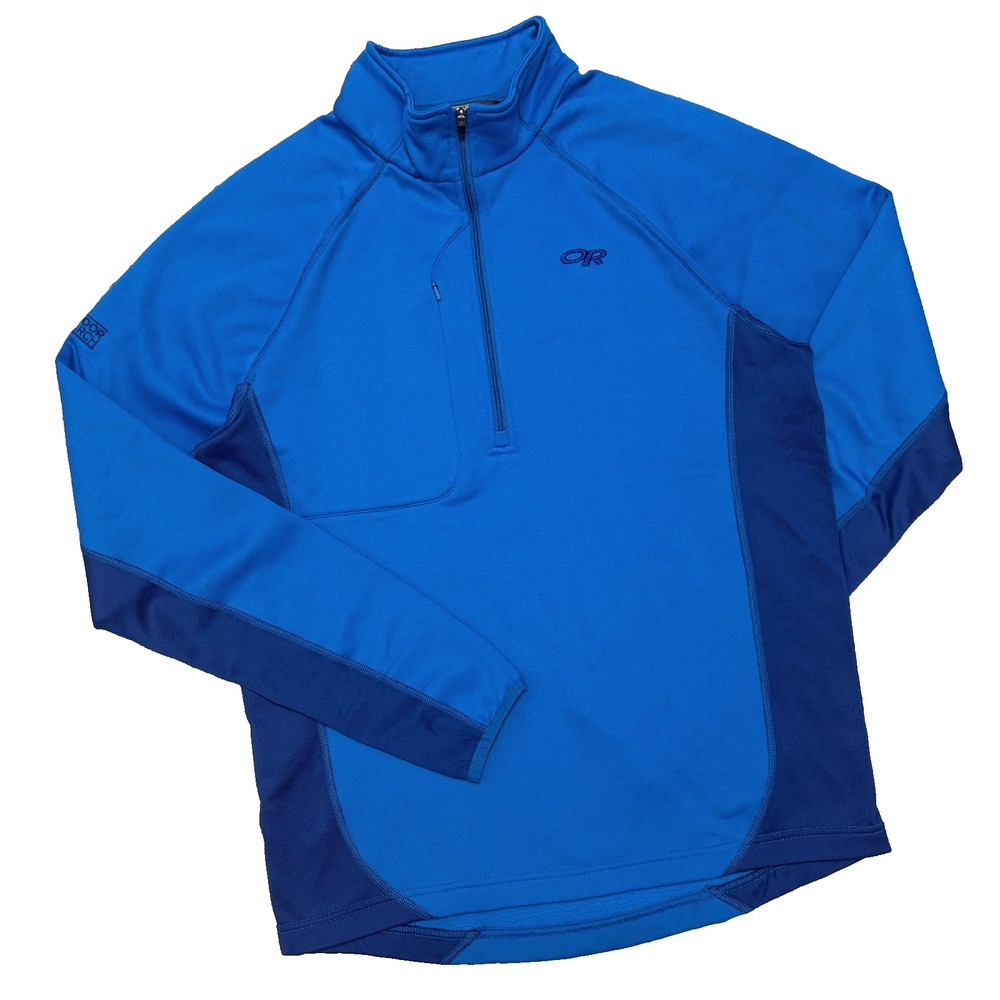 Outdoor Research Pullover Mens Medium Blue Radiant Hybrid 1/4 Zip Sweater Fleece